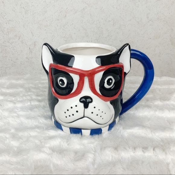 Other - Choose Happiness French Bulldog with glasses mug
